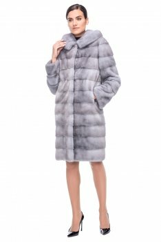 Удлиненная шуба из норки Артикул: Т1580 Шубы из норки Артикул: Т1580 вид спереди